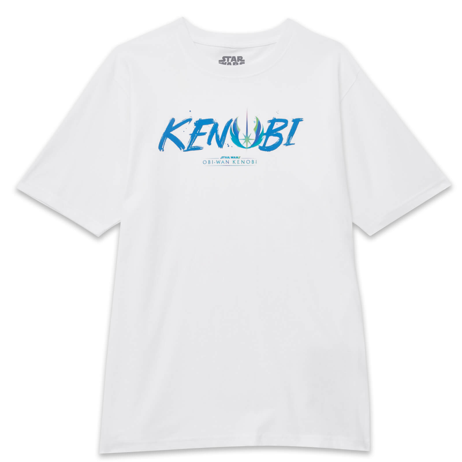 Star Wars Kenobi Painted Font Oversized Heavyweight T-Shirt - White - XS