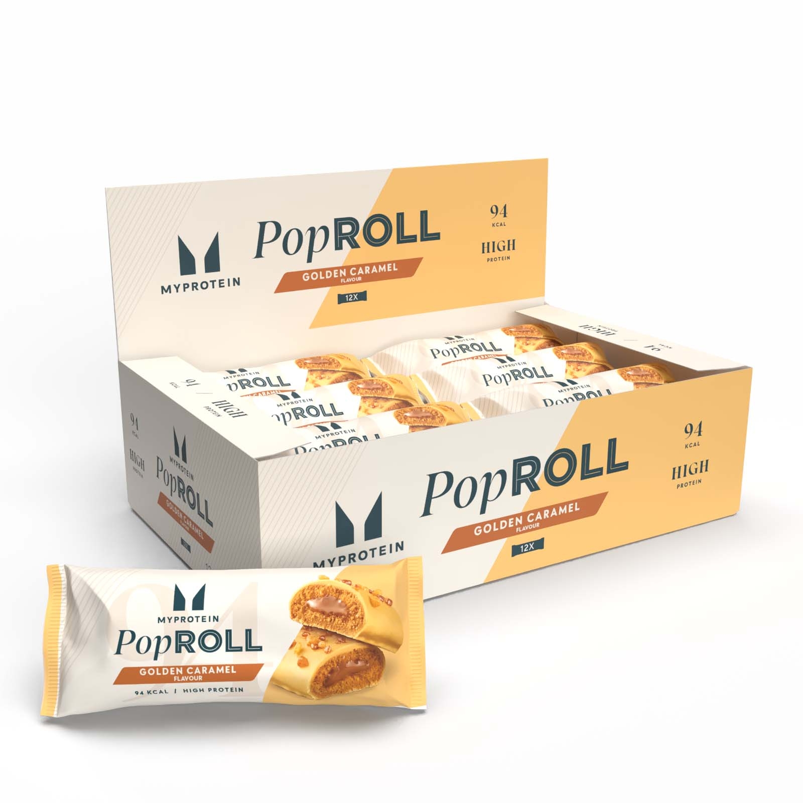 Myprotein UK MyProtein Pop Roll Protein Snack - 12 x 27g - Golden Caramel