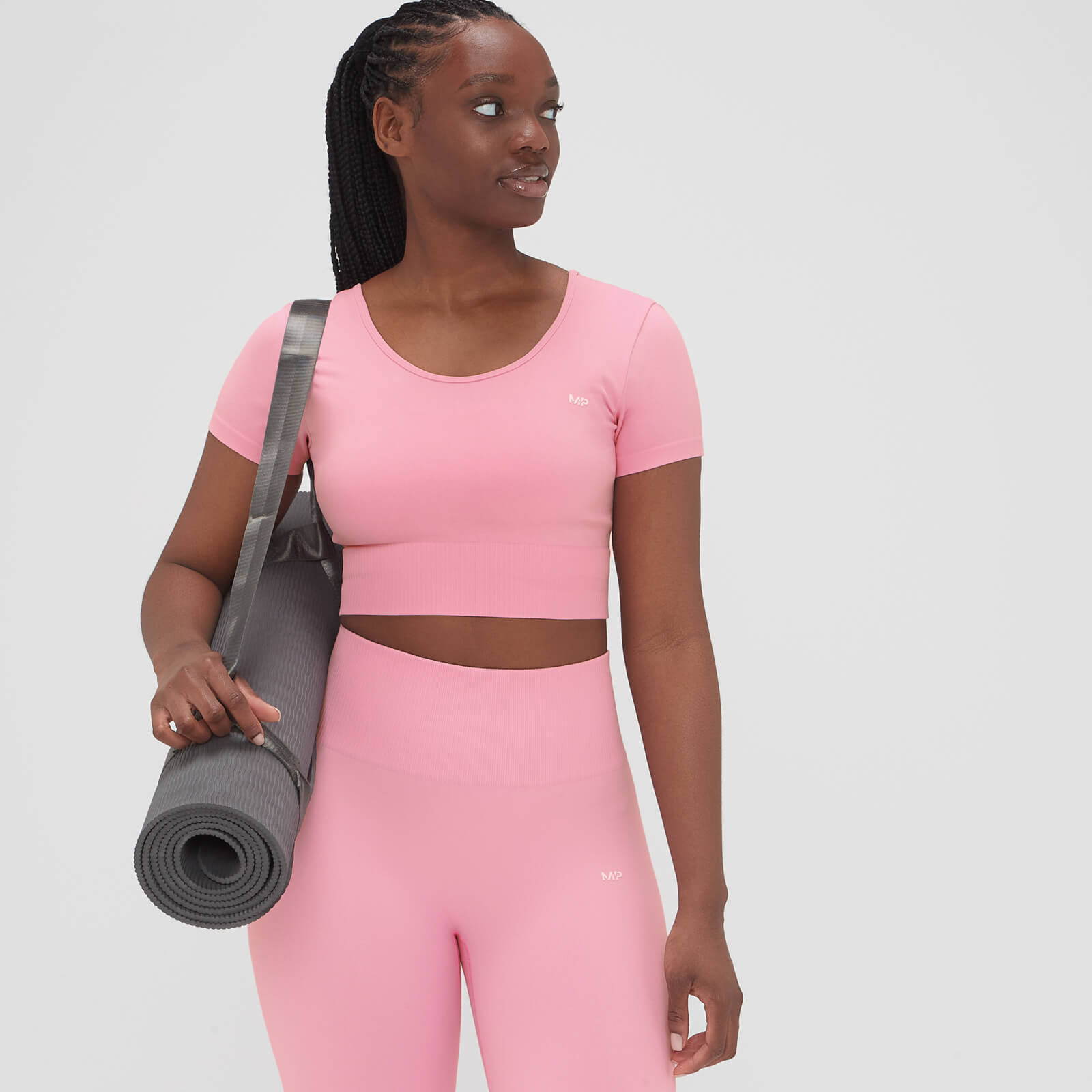 MP Damen Tempo Nahtloses Croptop – Blütenrosa - XXL