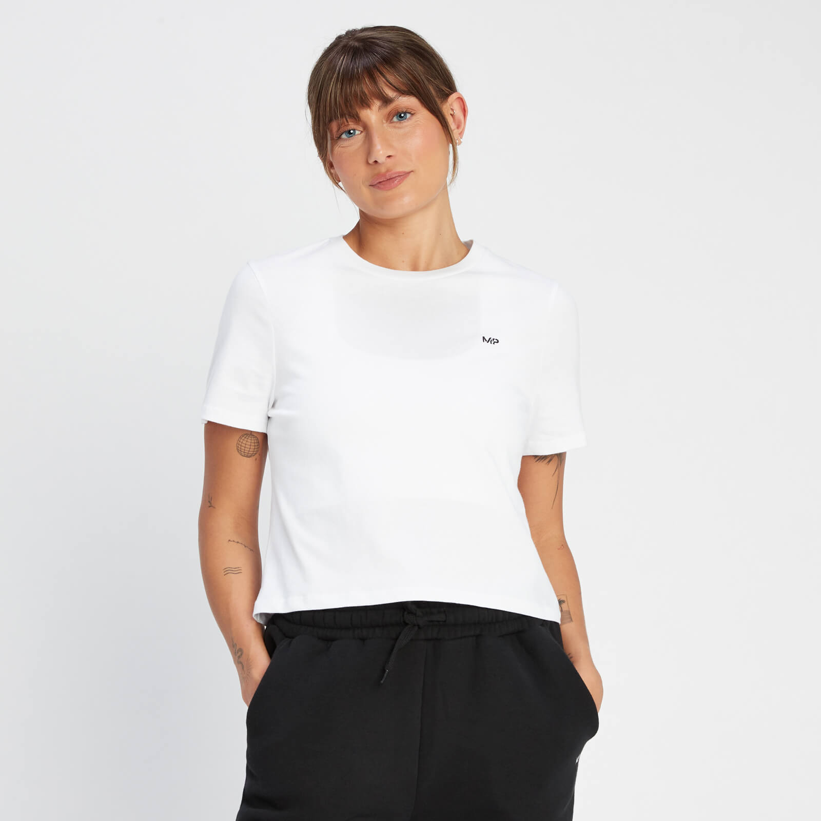 Image of T-shirt cropped MP Rest Day da donna - Bianca - M