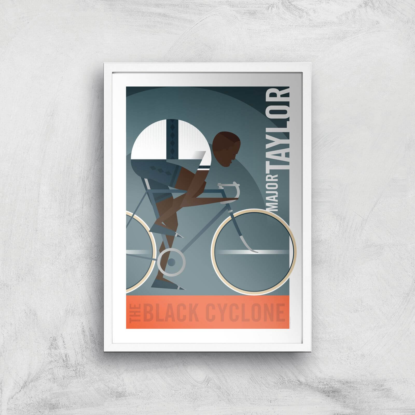 Little James Arnold Major Taylor Giclee Art Print - A4 - White Frame