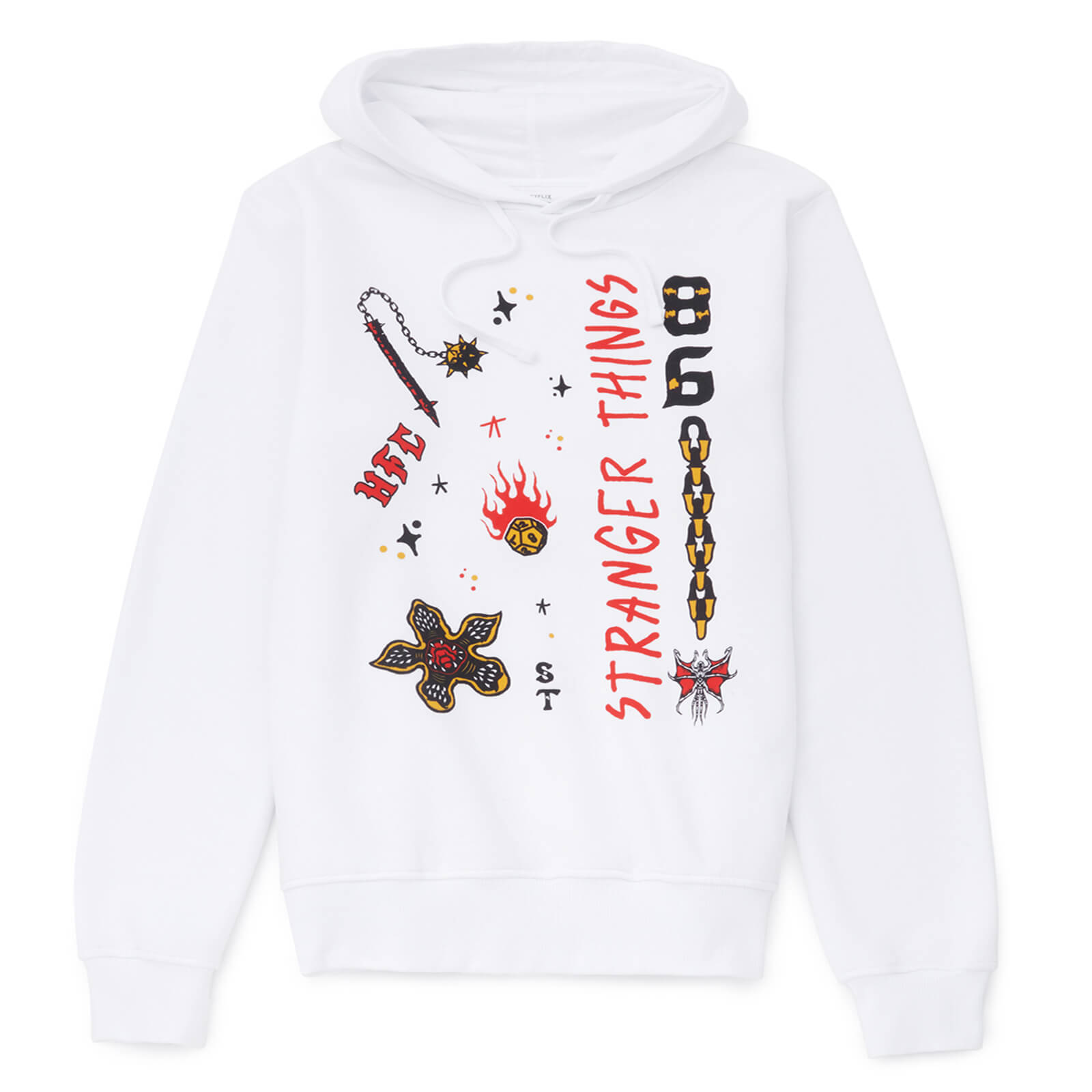 

Stranger Things HFC Flash Felpa con Cappuccio - Bianco - XL