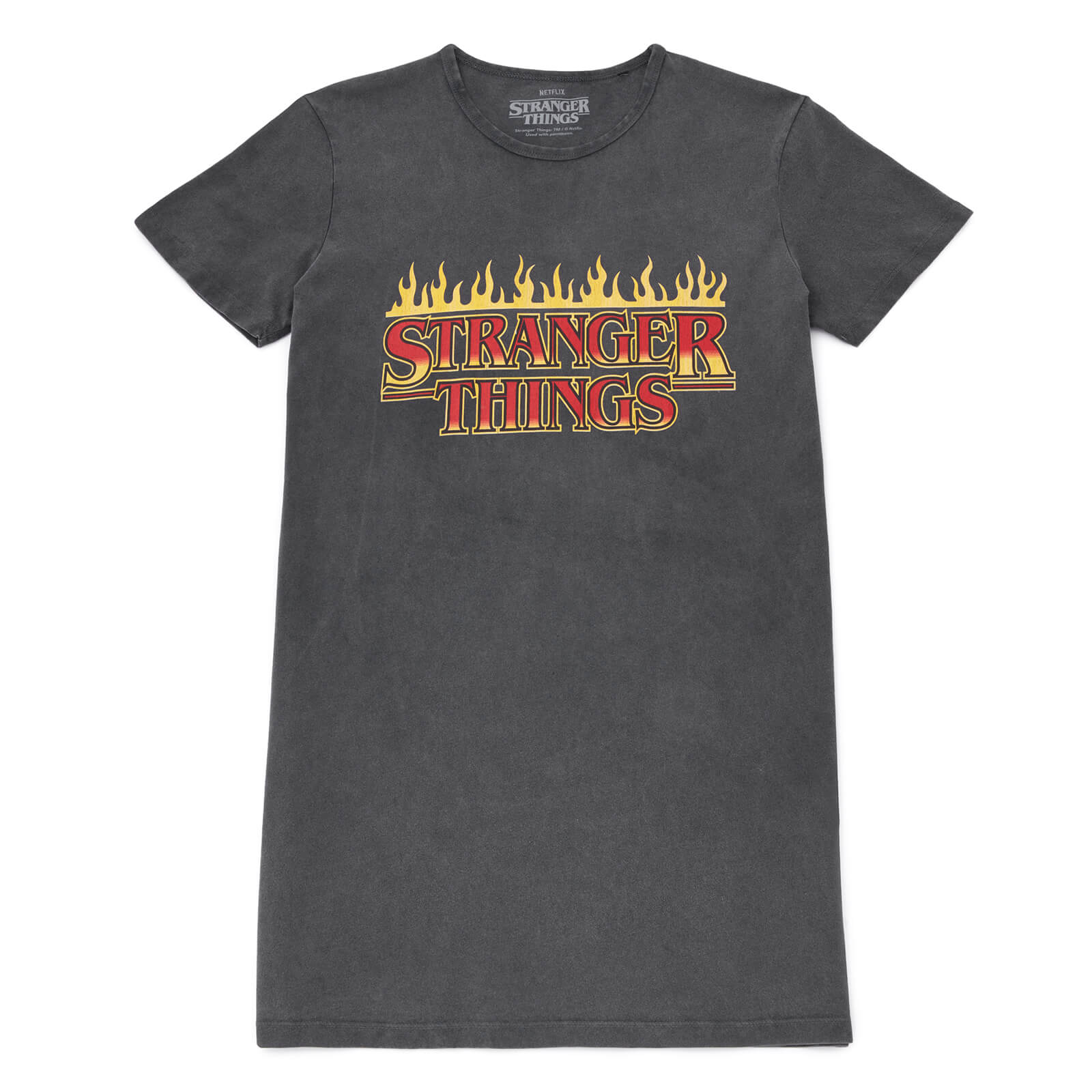 

Stranger Things ST Thrash T-Shirt Dress Donna- Nero Acid Wash - L