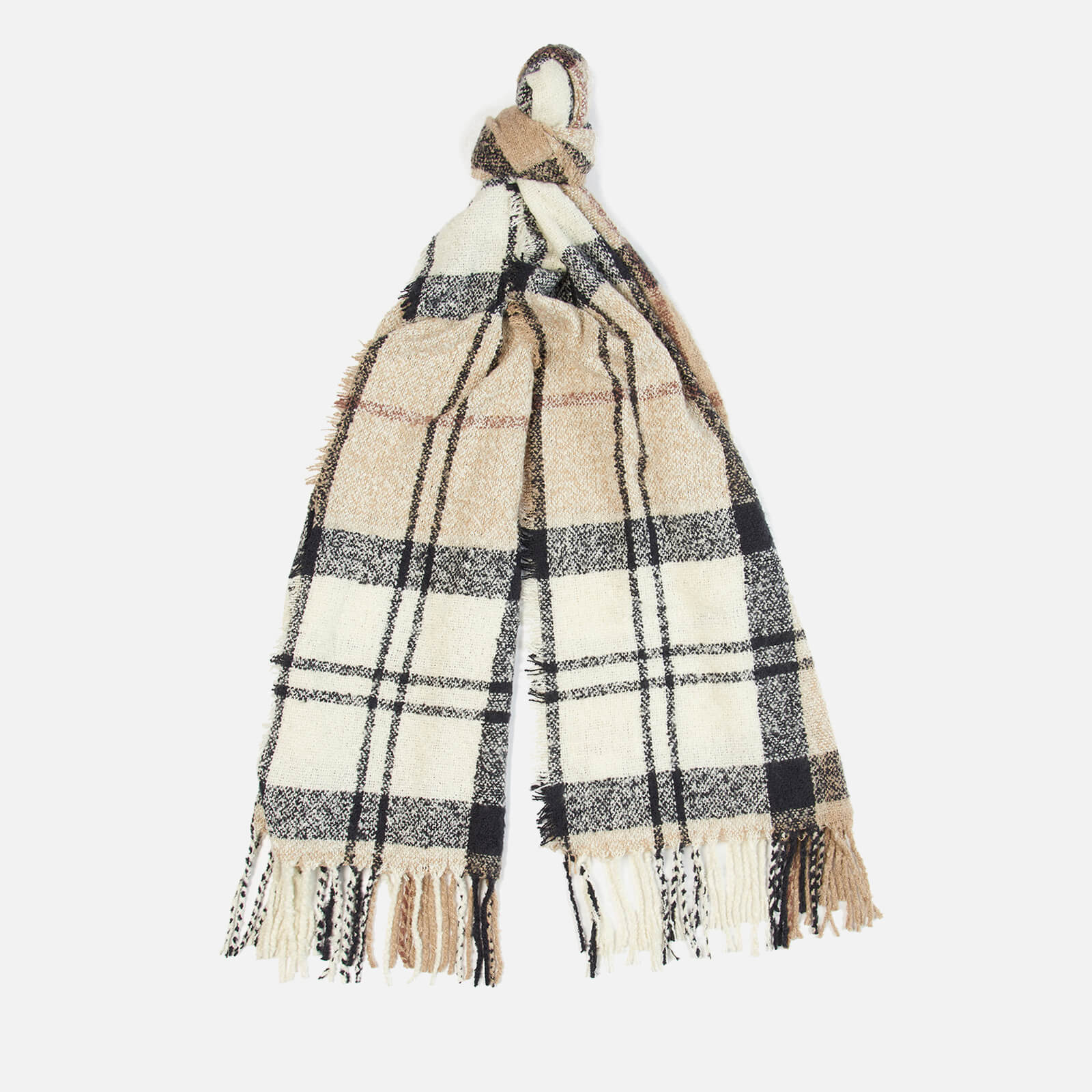 Image of Barbour Tartan Checked Print Boucle Scarf