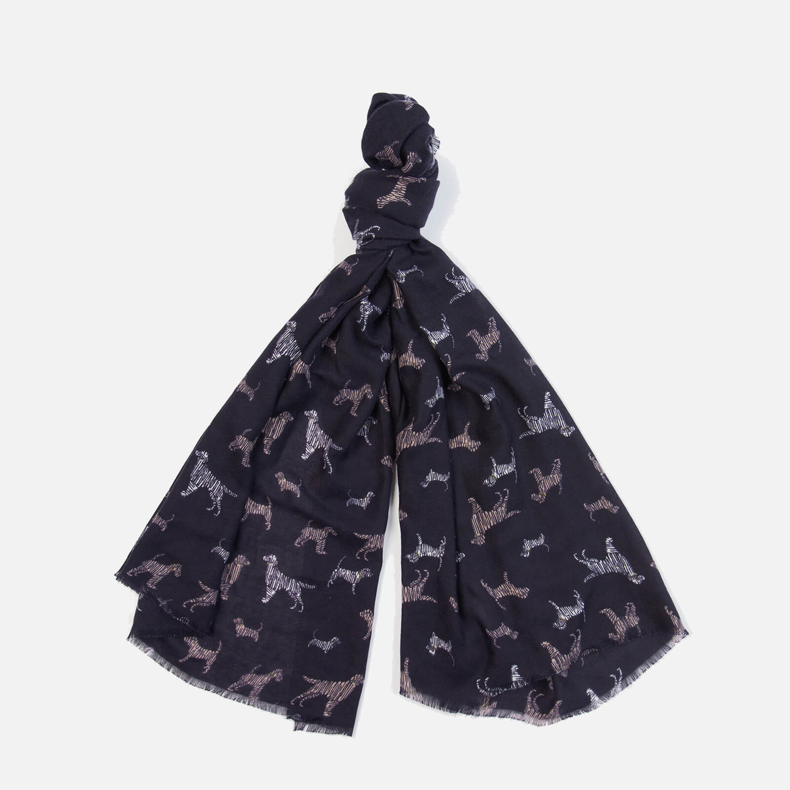 Image of Barbour Scribble Dog Print Scarf
