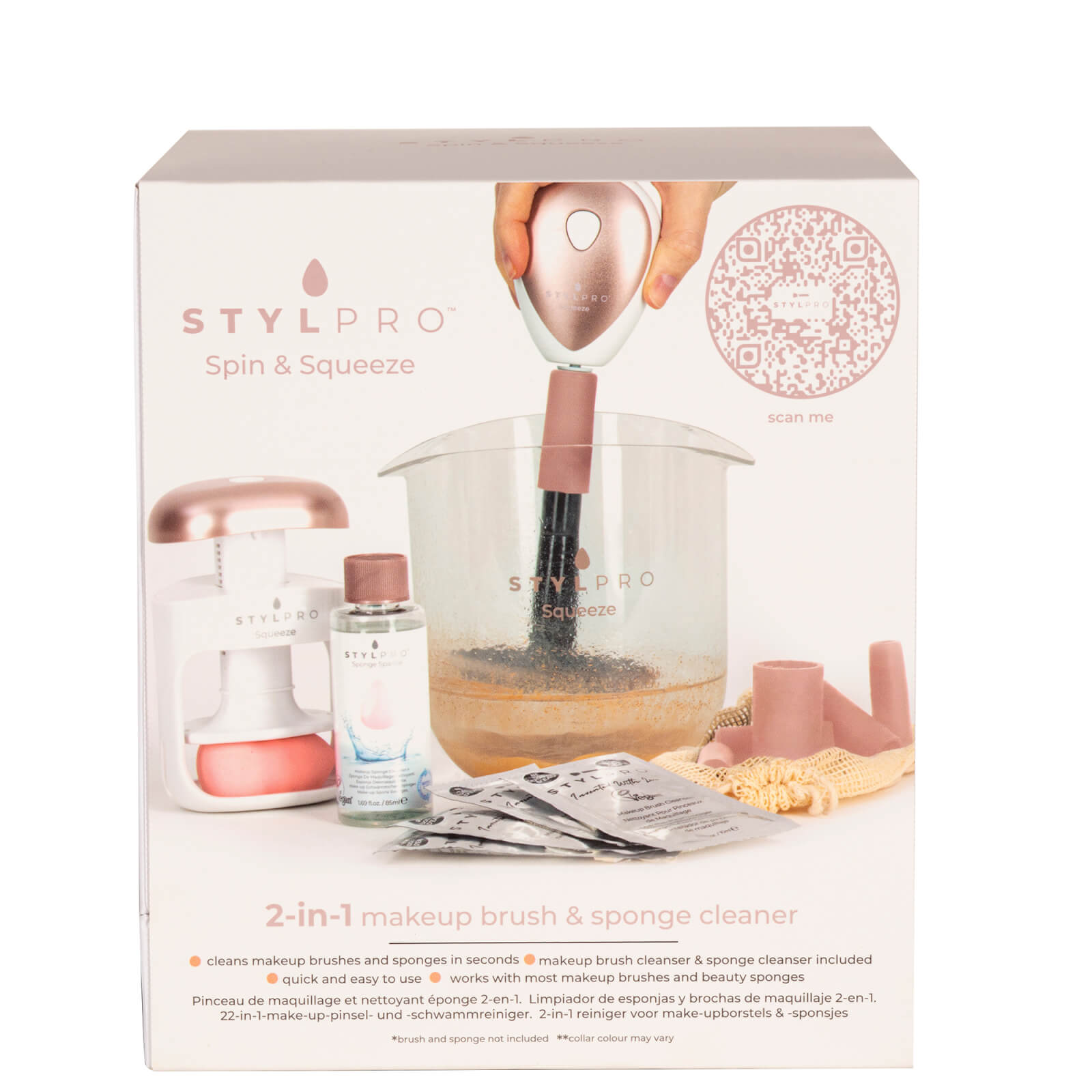 Stylpro Spin And Squeeze Makeup Brush And Beauty Sponge Cleaner