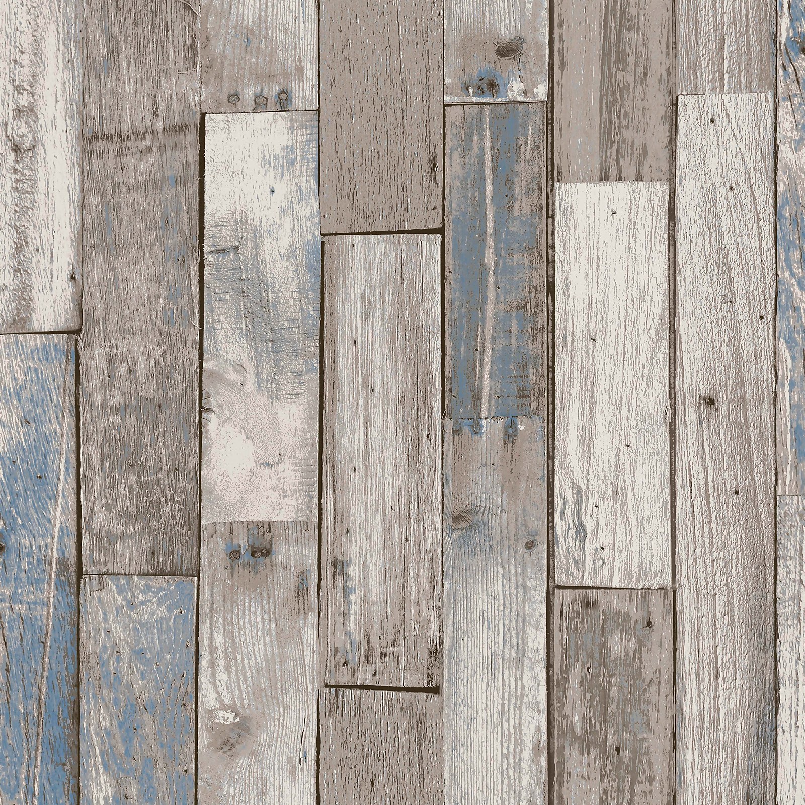 Photo of Next Distressed Wood Plank Neutral Blue Wallpaper