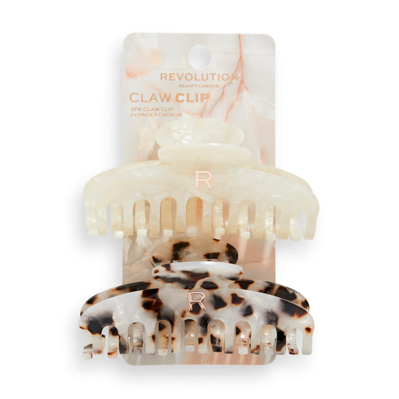 Shop Revolution Beauty Revolution 2 Pack Acetate Claw Clip Tortoiseshell/ Ivory