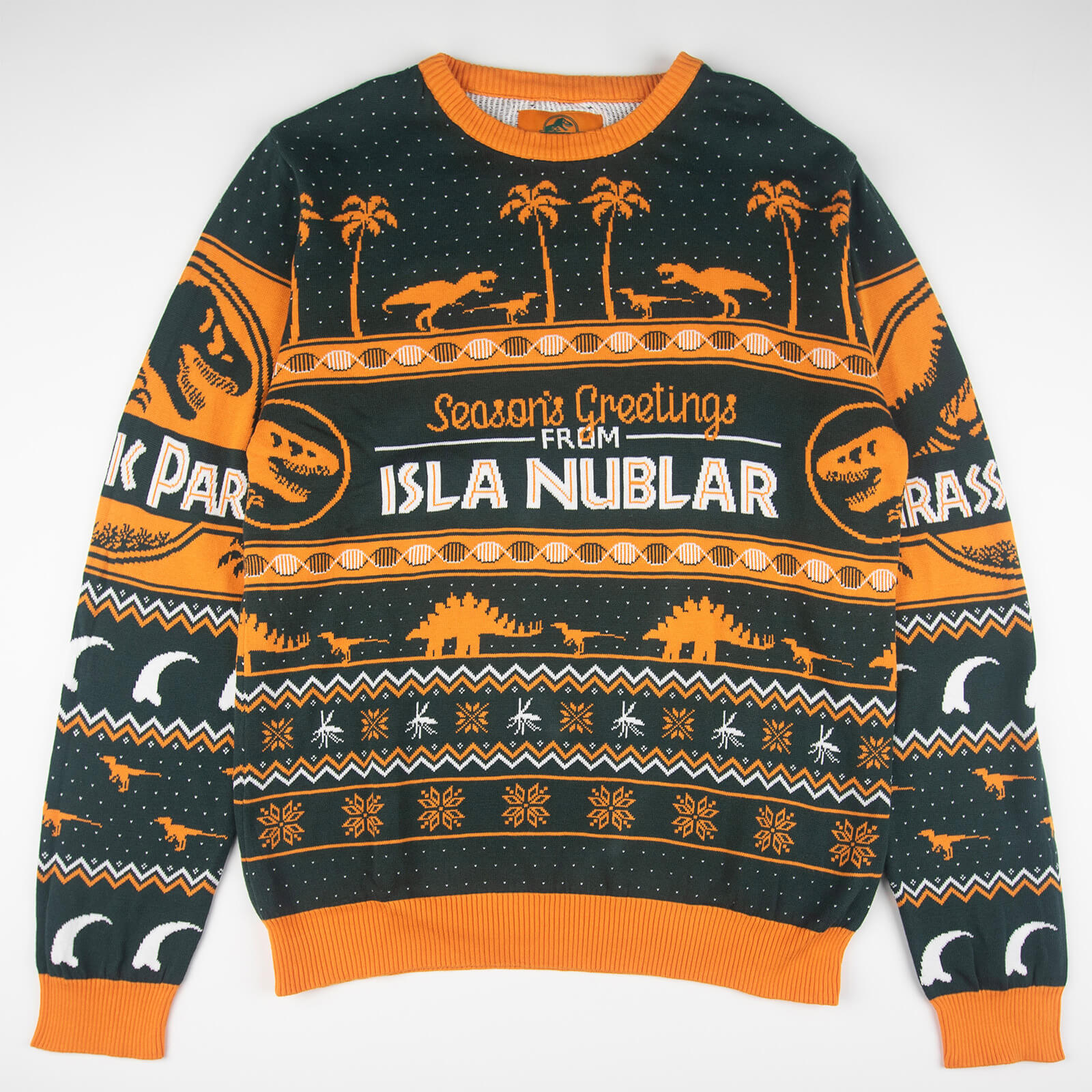 Jurassic Park Seasons Greetings from Isla Nublar Knitted Christmas Jumper - XXL