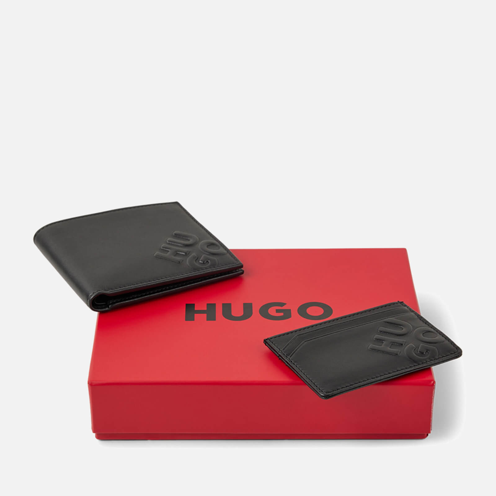 HUGO Leather Card Holder and Wallet Gift Set