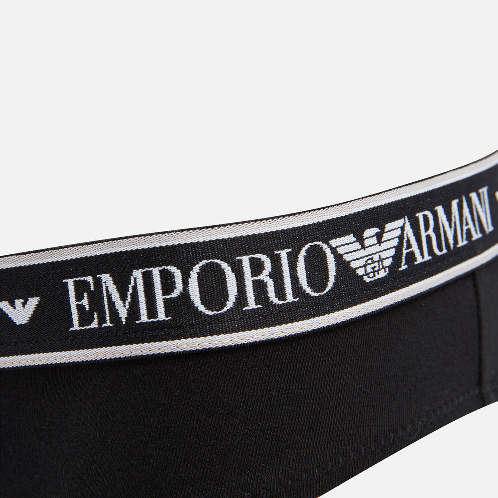 emporio armani two-pack logo detail cotton-blend briefs - l