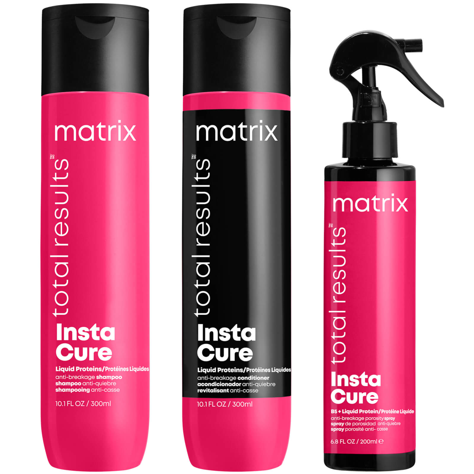 Image of Matrix Total Results InstaCure Anti-Breakage Shampoo, Conditioner and Hair Spray Routine for Damaged Hair