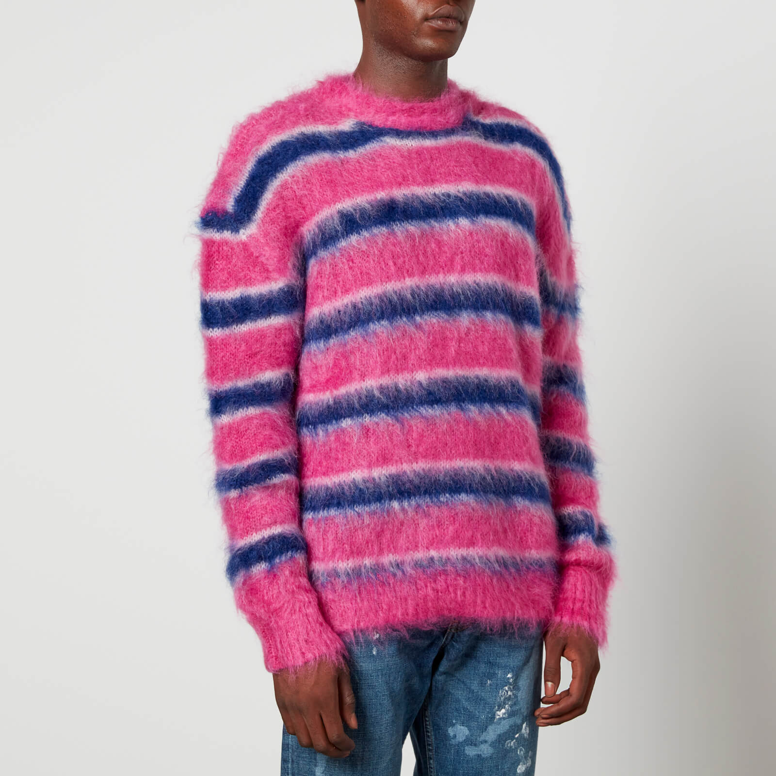 Marni Striped Brushed Intarsia Mohair-Blend Jumper - IT 46/S
