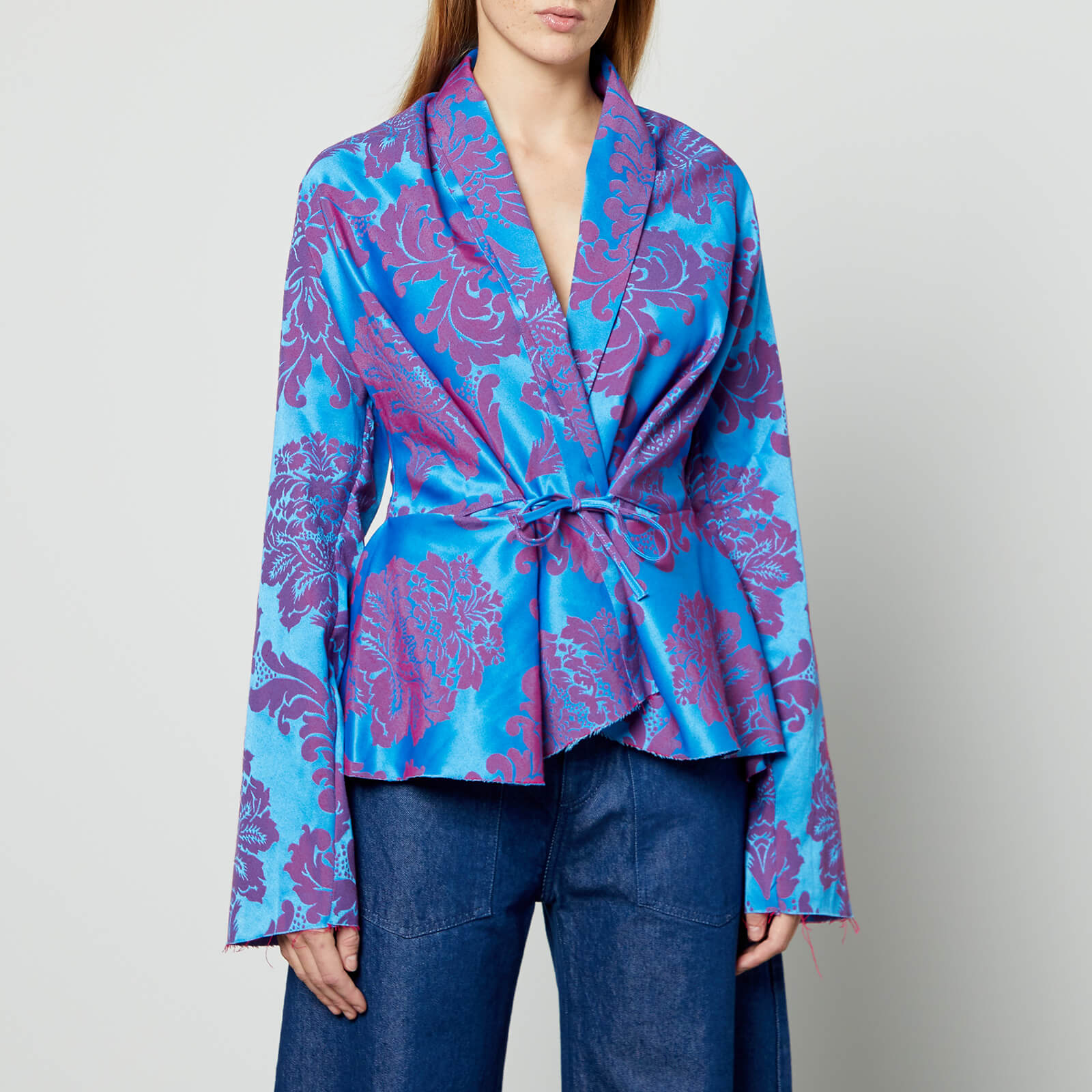 Marques Almeida Draped Fitted Brocade Jacket - UK 6