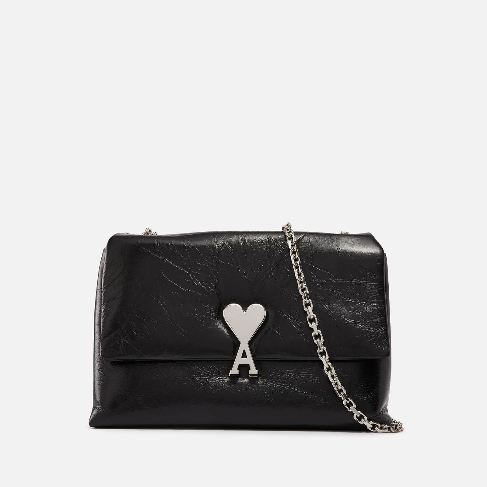 AMI Voulez-Vous Logo-Embellished Leather Bag