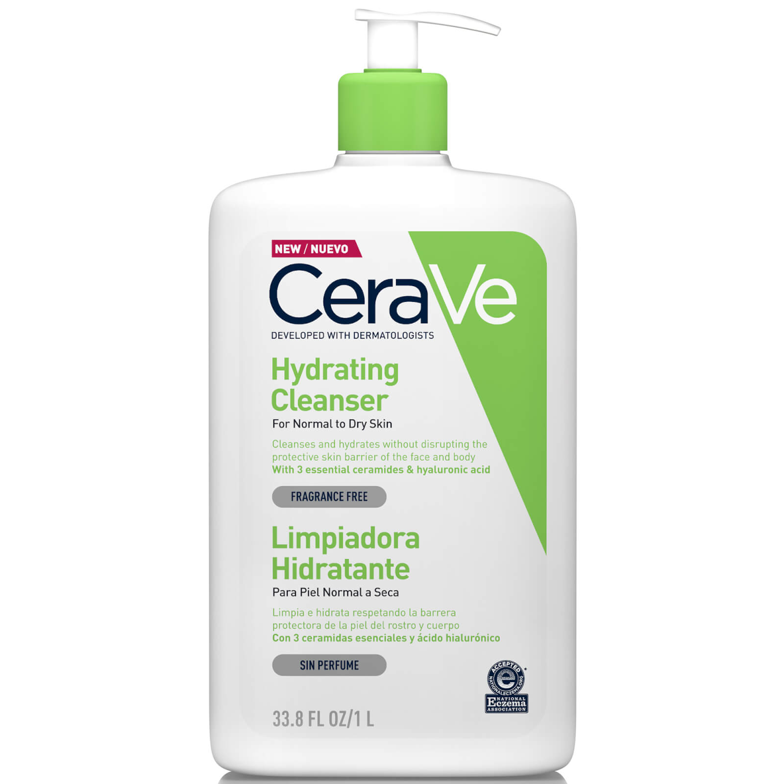 Image of CeraVe Hydrating Cleanser with Hyaluronic Acid for Normal to Dry Skin 1000ml