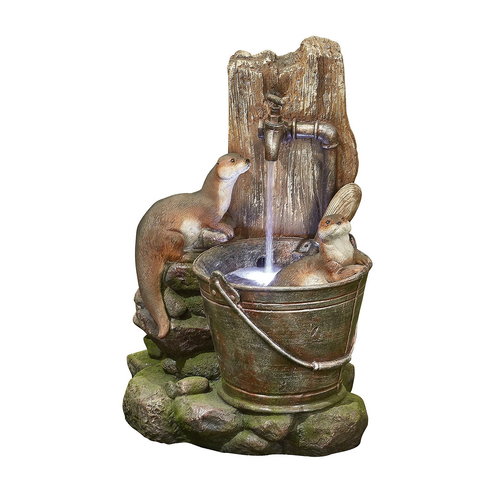 Photo of Stylish Fountain Playful Otters Water Feature With Leds