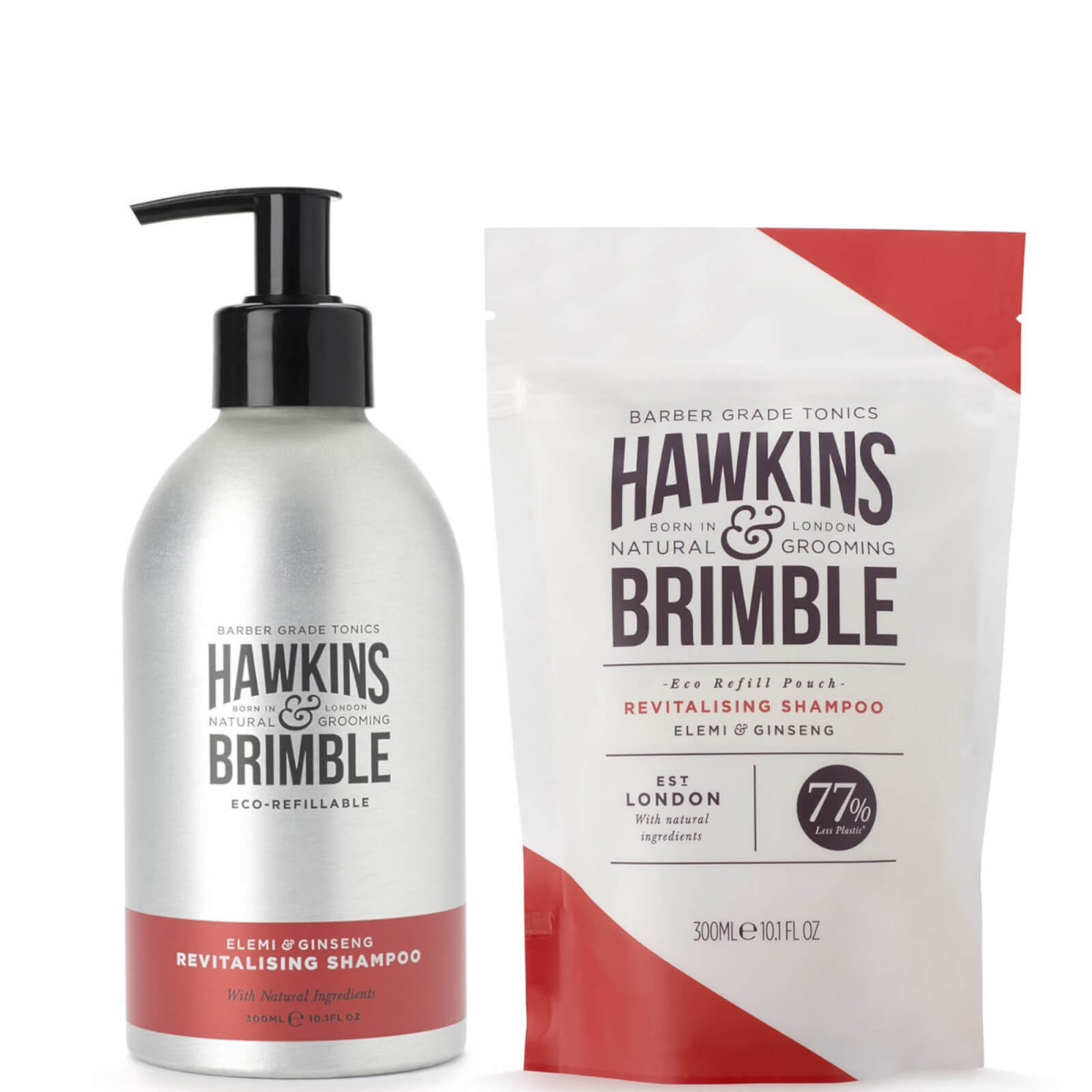 Hawkins & Brimble Shampoo Refill & Pouch Bundle In Gray