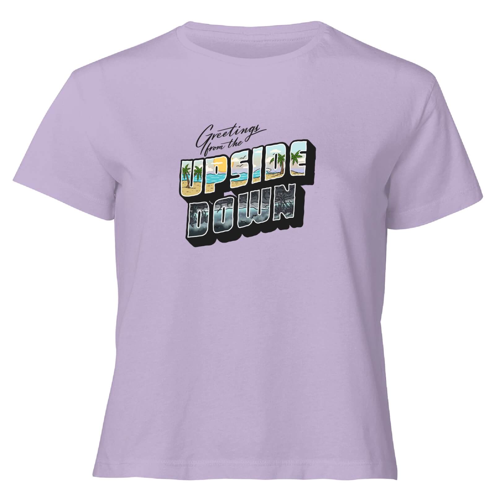 Stranger Things Greetings From The Upside Down Women's Cropped T-Shirt - Lilac - XXL - Lilac