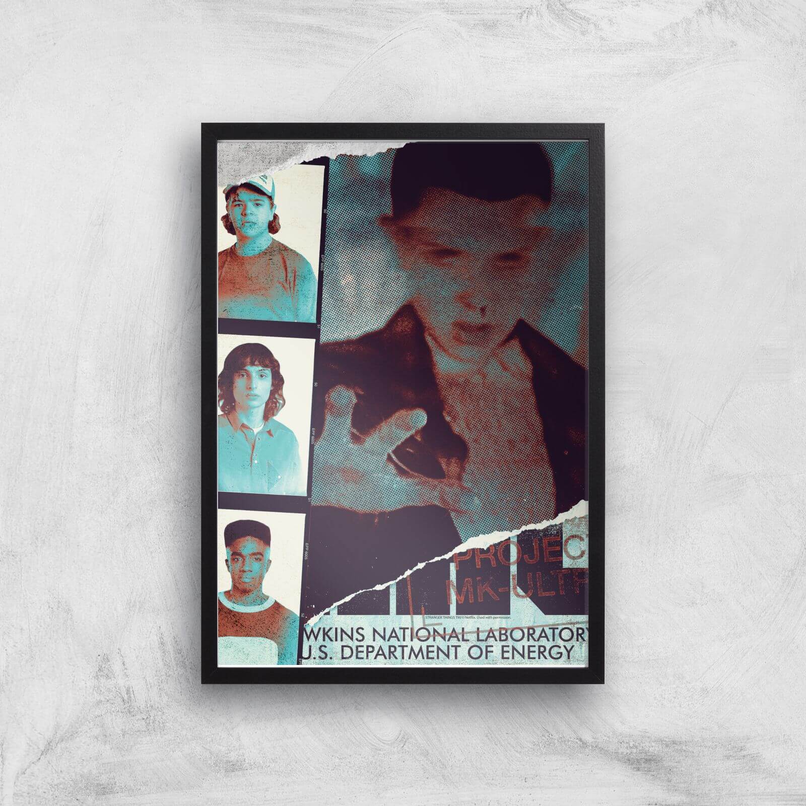 Stranger Things National Laboratory Giclee Art Print - A3 - Black Frame