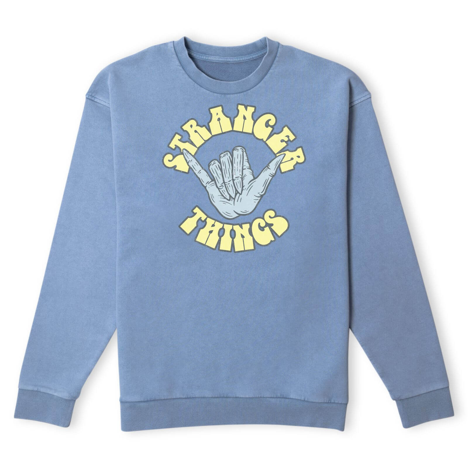 

Sweatshirt Stranger Things Skeleton Hand - Denim Bleu Délavé - M - Denim Blue Acid Wash