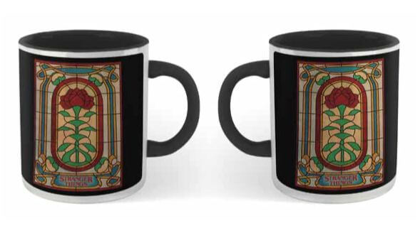 Mug Stranger Things Stain Glass Window - Noir
