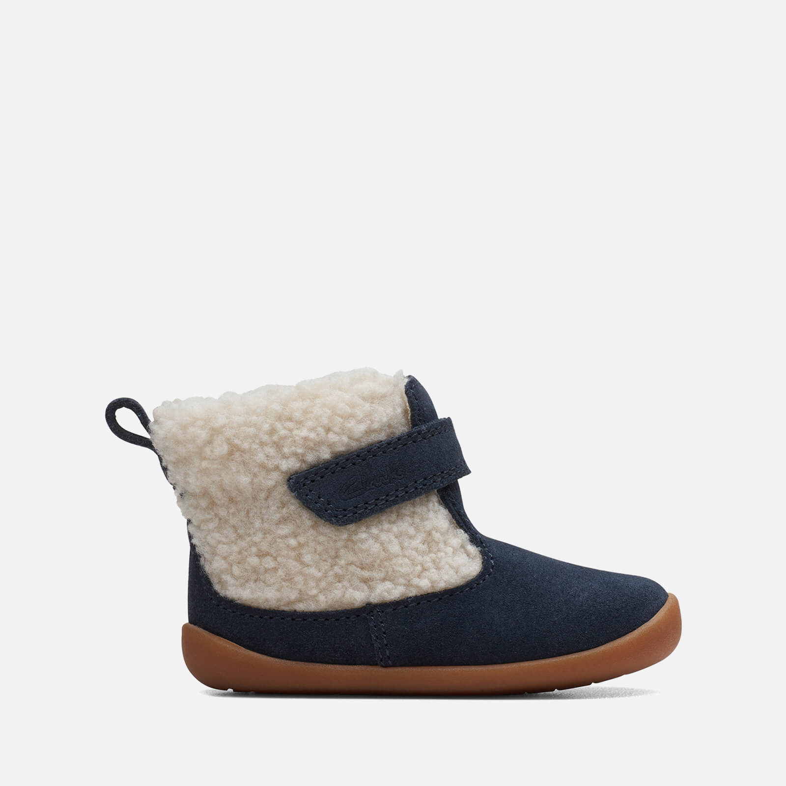 clarks toddlers roamer moon suede and faux fur boots - uk 2 baby