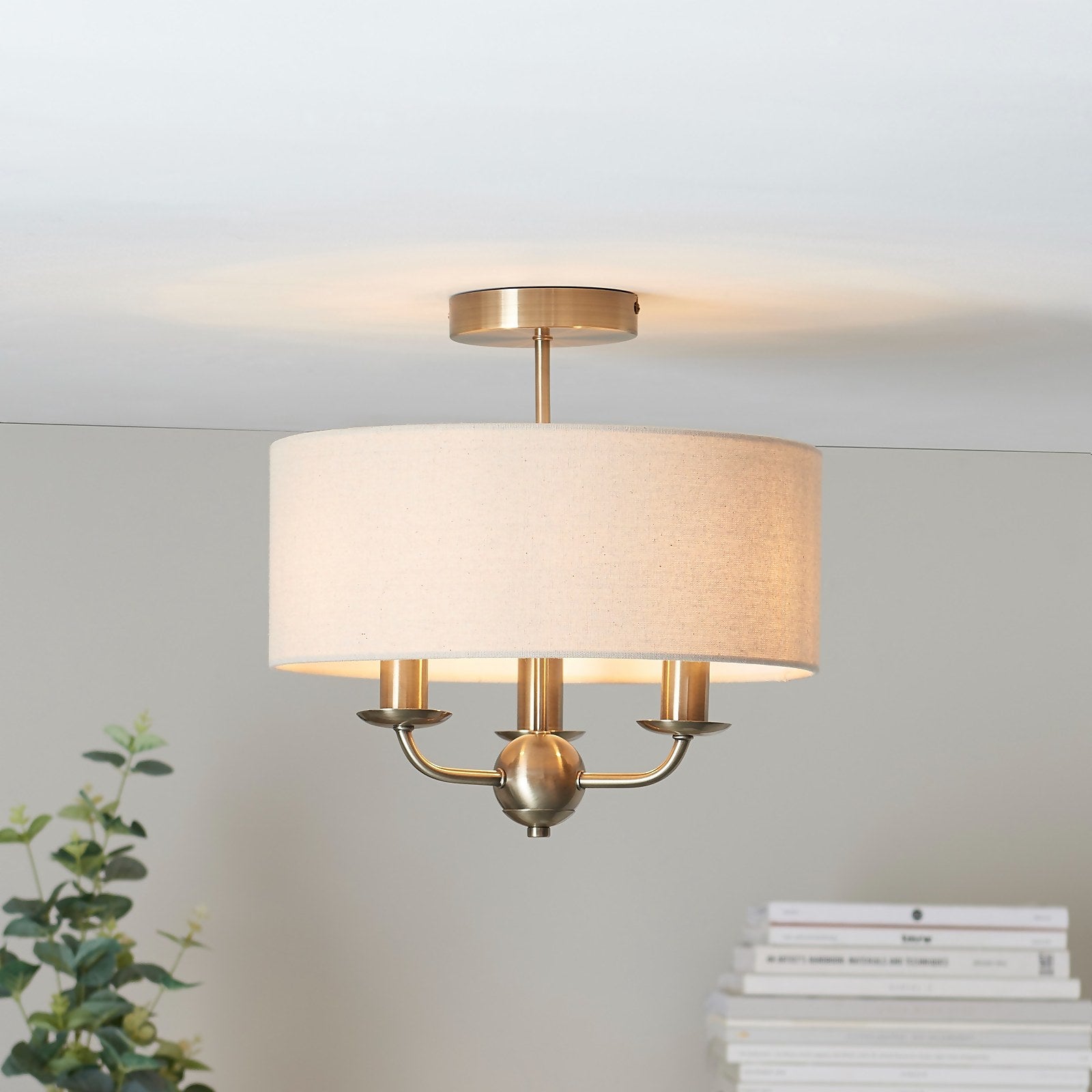 Homebase Edit - Chippenham 3 Light Flush Ceiling Light thumbnail