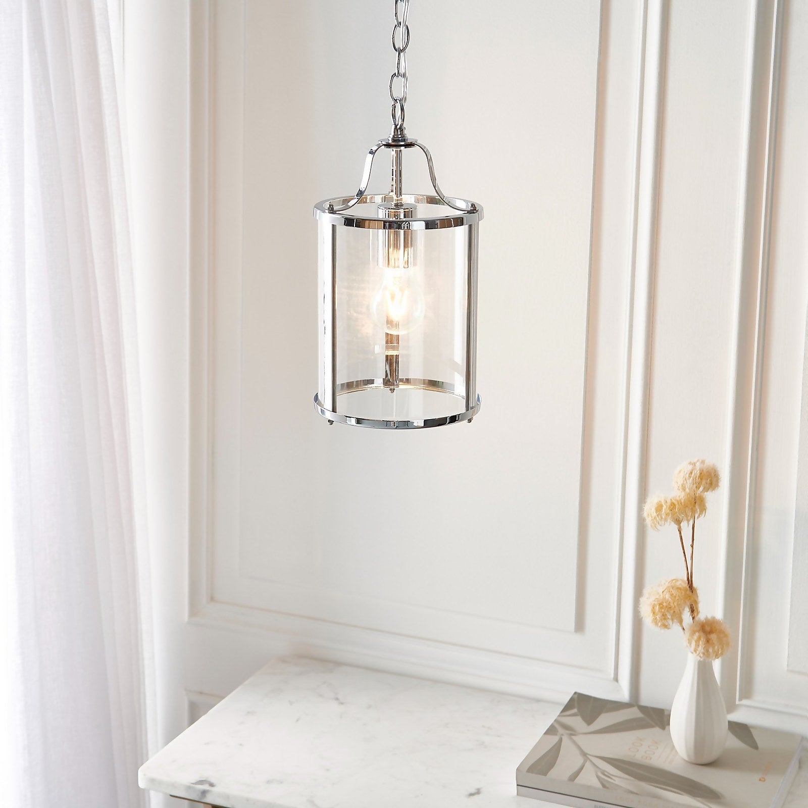 Homebase Edit - Chester Single Pendant Light - Chrome thumbnail