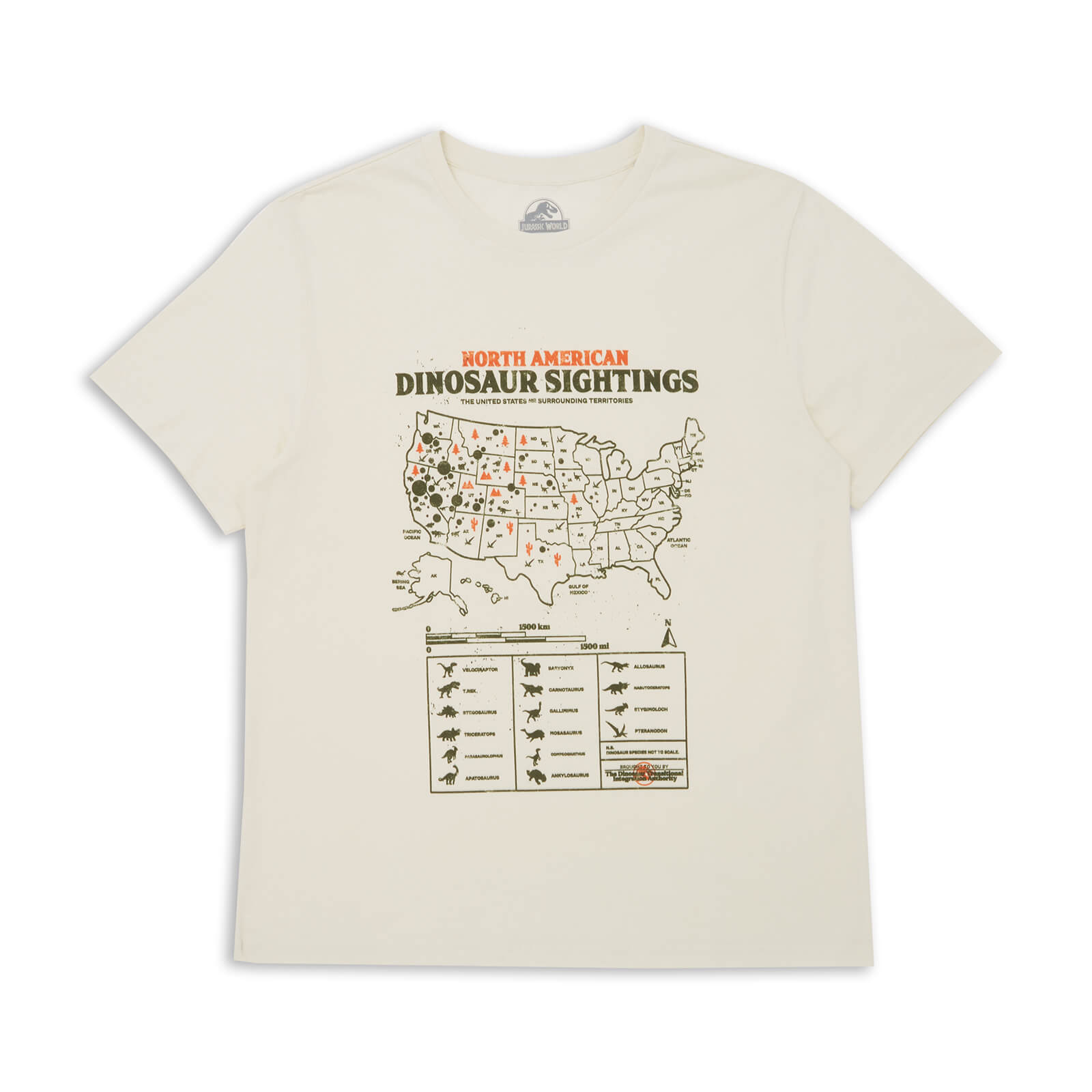 

Jurassic World Dinosaur Sightings Men's T-Shirt - Cream - XXL - Cream