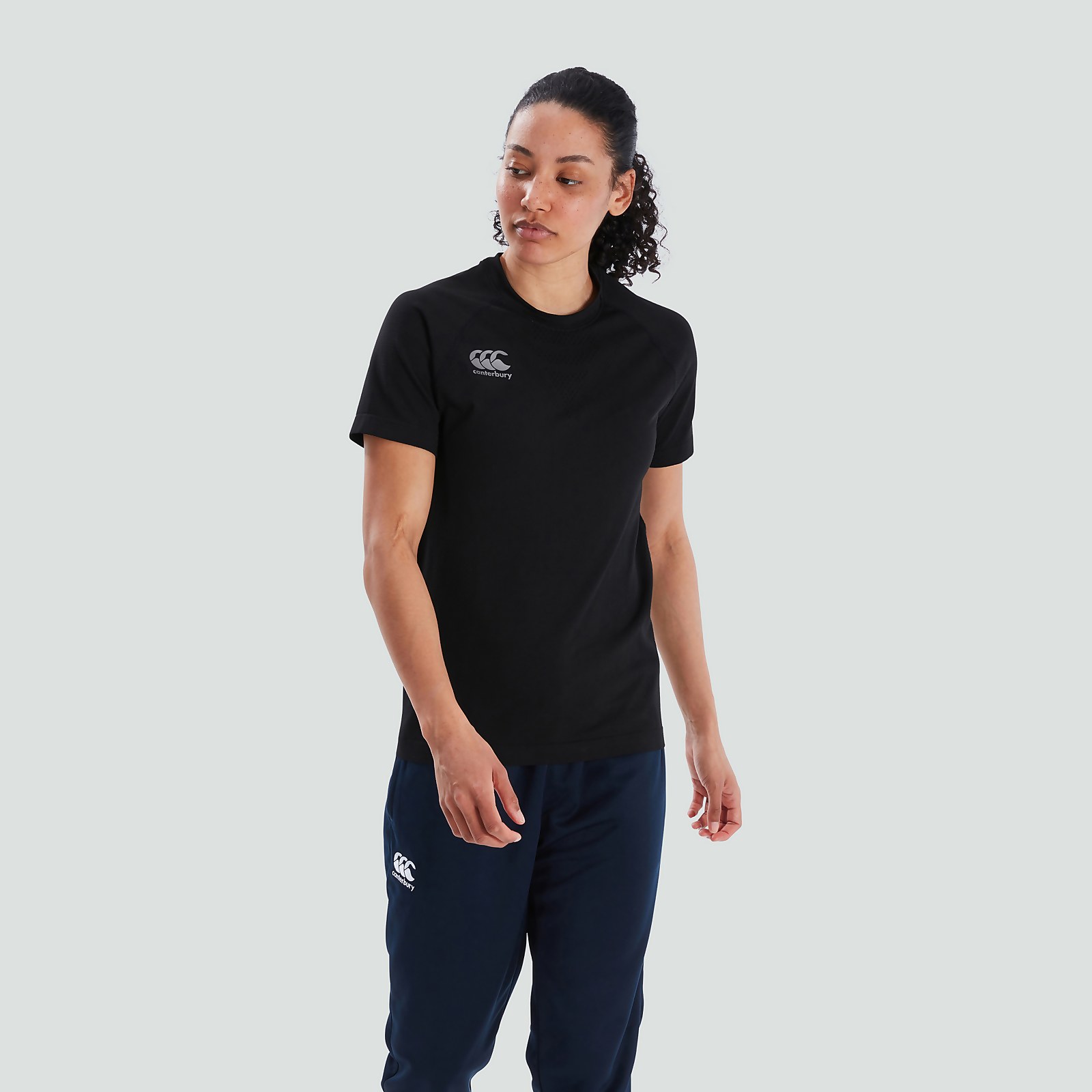 Womens Seamless Tee Black/grey