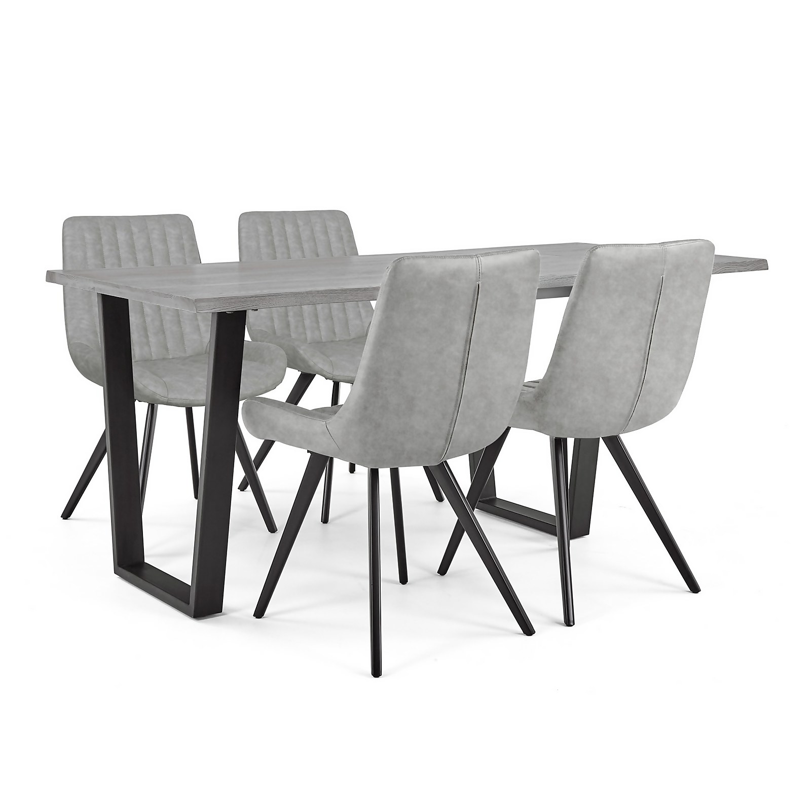 Photo of Dalston Dining Table And 4 Chairs - Silver