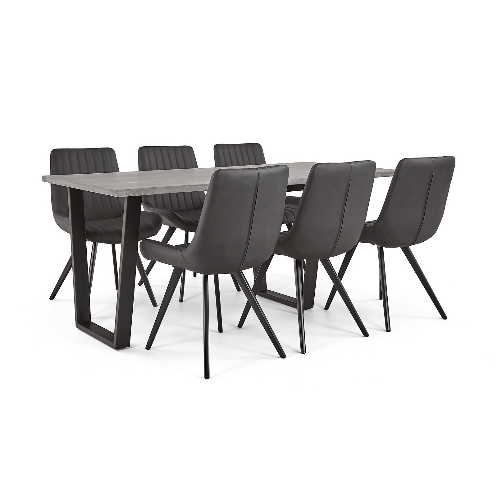 Photo of Dalston Dining Table And 6 Chairs - Charcoal