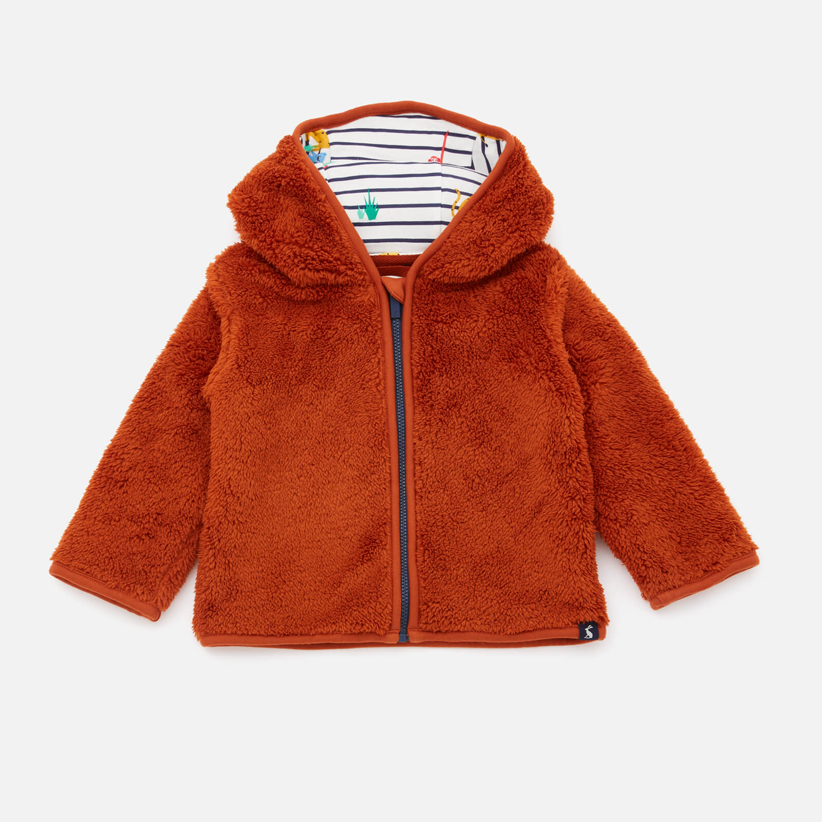 joules babies’ cuddle tiger hood fleece jacket - 6-9 months
