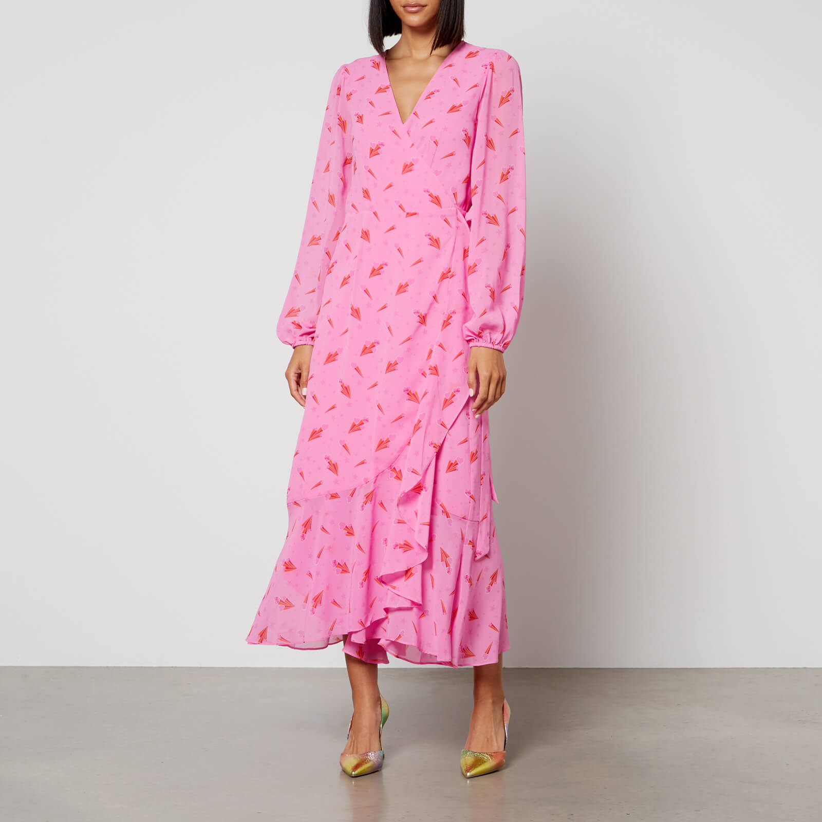 Cras Luella Printed Recycled Crepe Wrap Dress