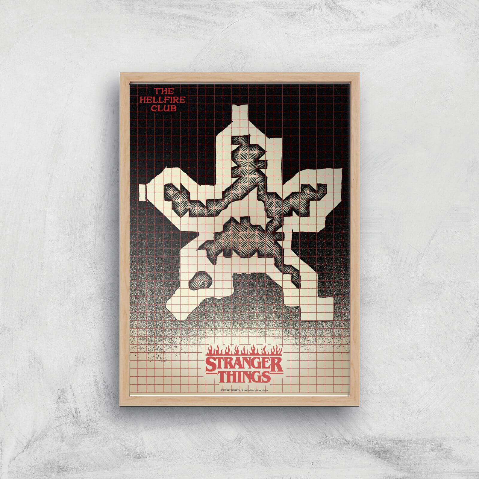

Stranger Things Map Giclee Art Print - A3 - Wooden Frame