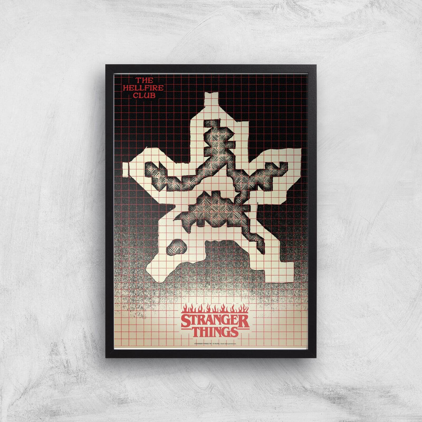 

Stranger Things Map Giclee Art Print - A3 - Black Frame