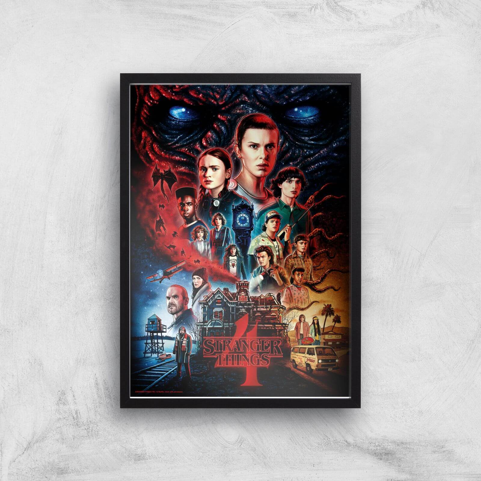 

Stranger Things Composition Giclee Art Print - A3 - Black Frame