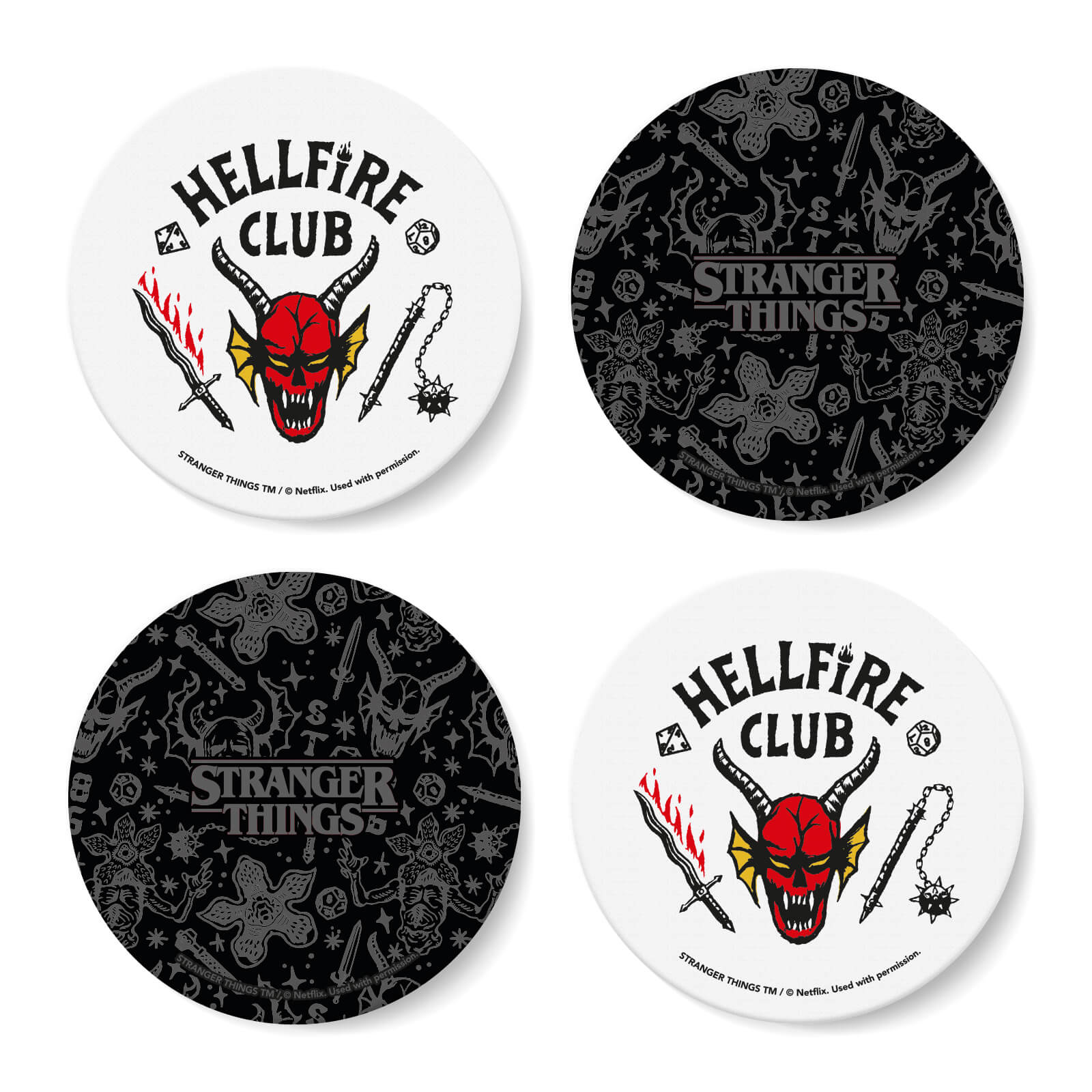 Stranger Things Hellfire Club Round Coaster Set product