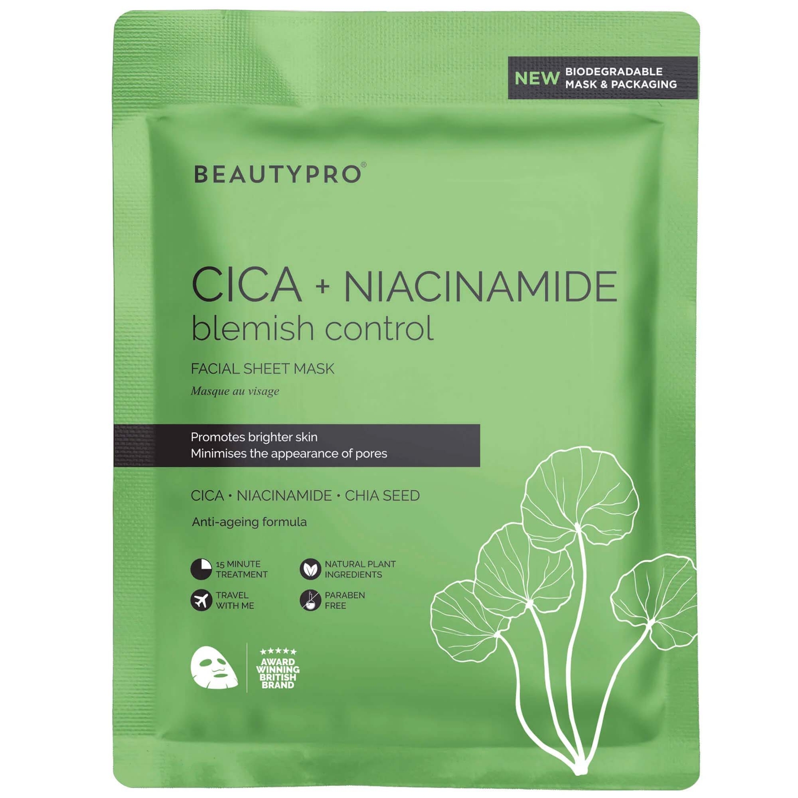 

BEAUTYPRO Cica and Niacinamide Face Mask 22ml