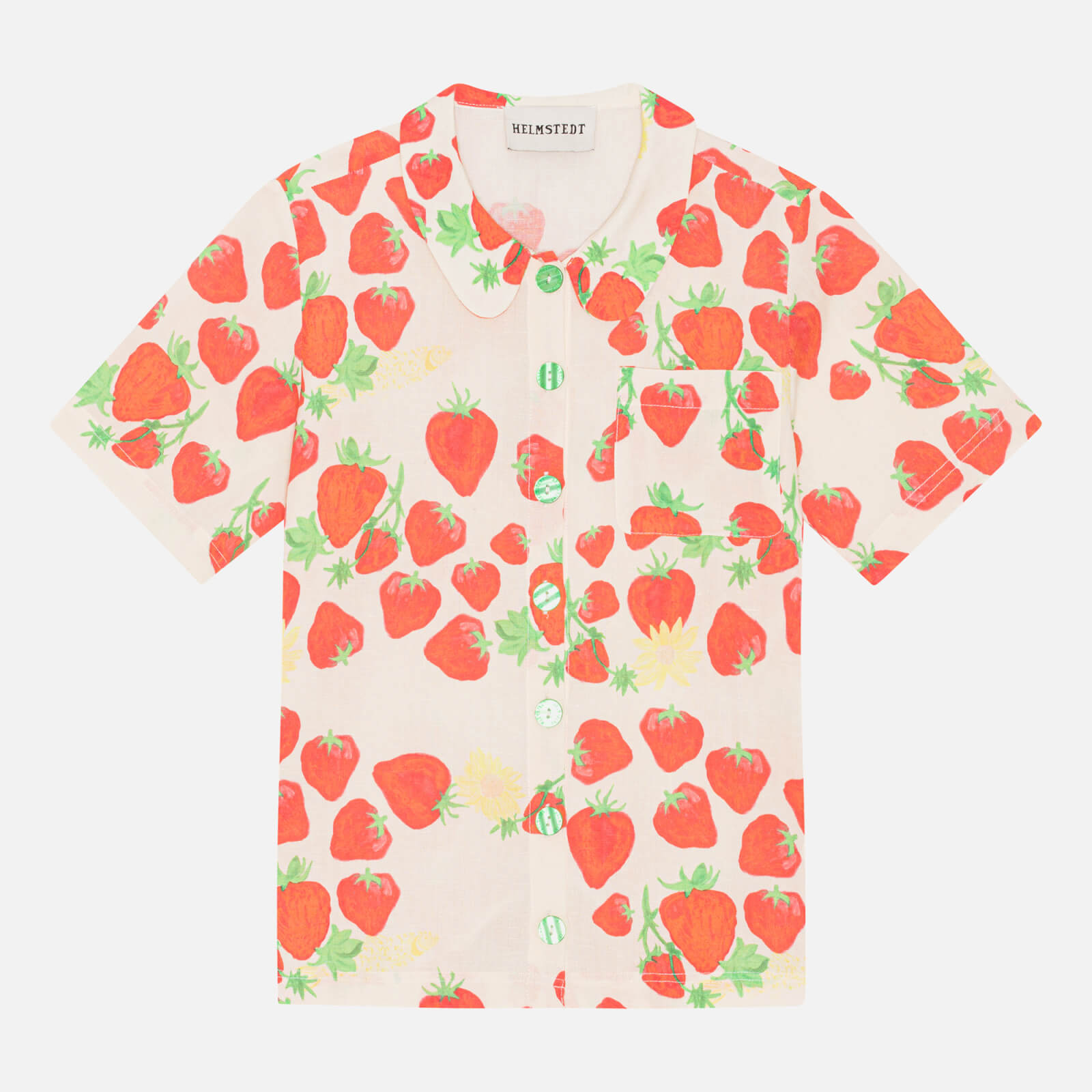 Helmstedt Strawberry Terry Printed Linen-Blend Shirt - XS