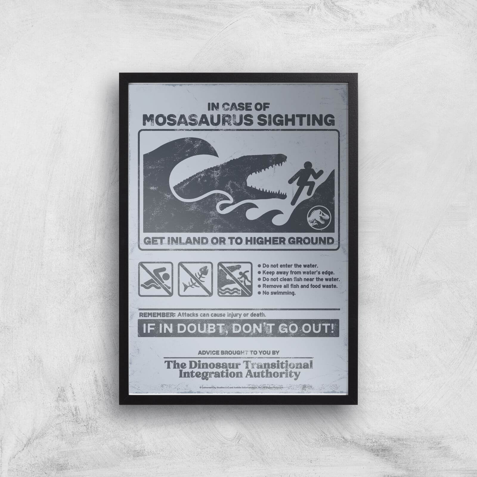 

Jurassic World Mosasaurus Sighting Giclee Art Print - A3 - Black Frame