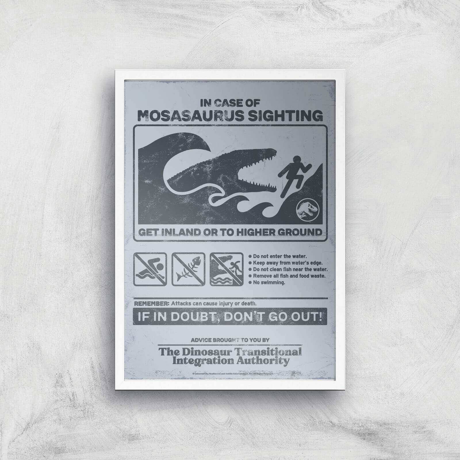 

Jurassic World Mosasaurus Sighting Giclee Art Print - A2 - White Frame