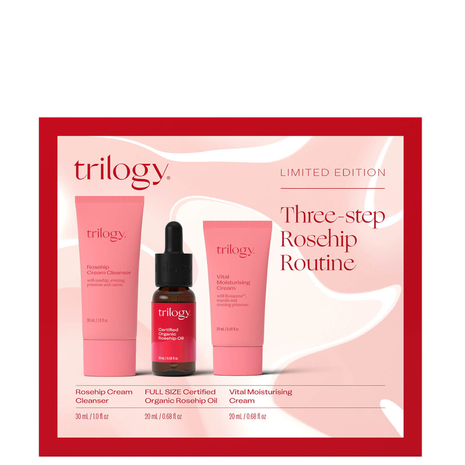

Trilogy Three-Step Rosehip Routine