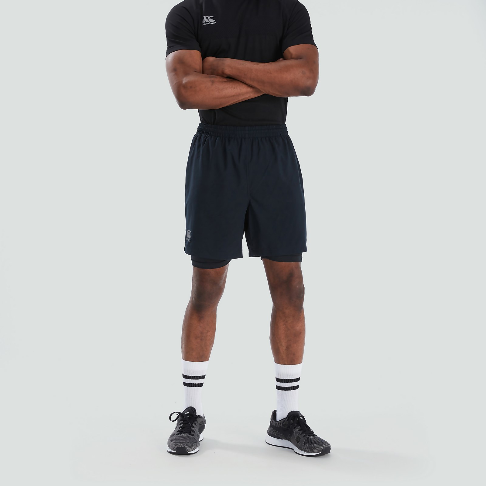 Mens Vapodri 2 In 1 Short Black/grey