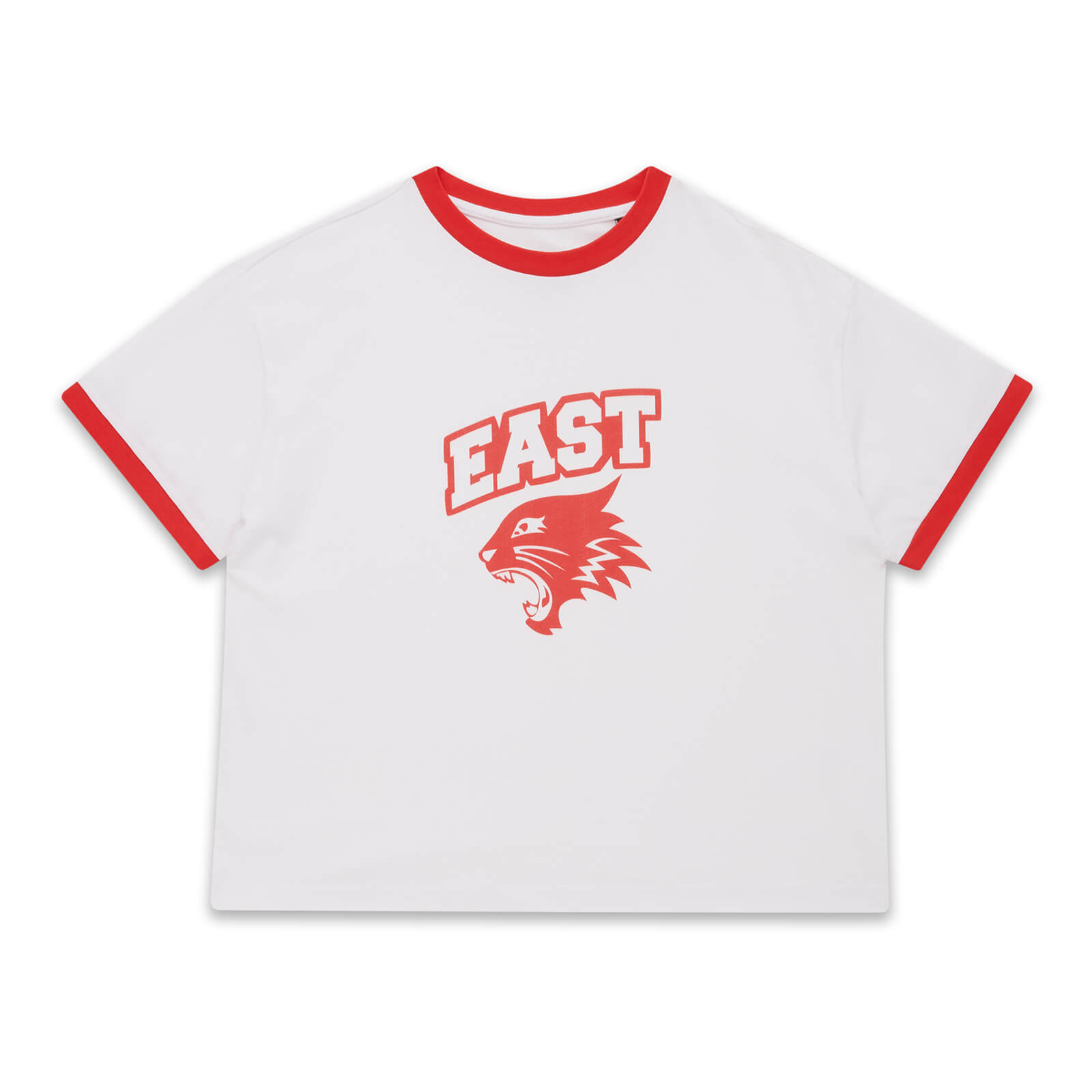 High School Musical East Women's Cropped Ringer T-Shirt - White Red - M - White Red