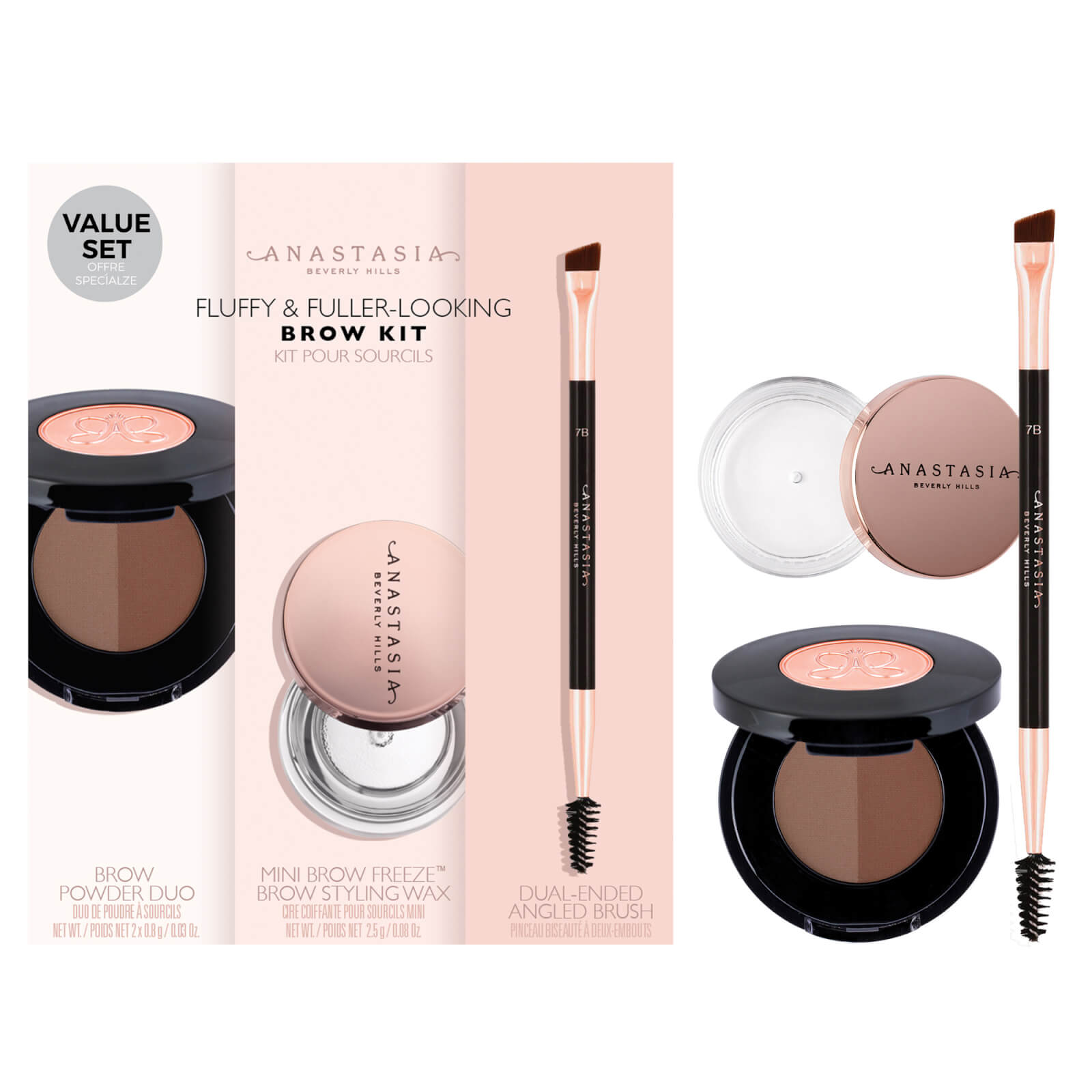 Image of Anastasia Beverly Hills Fluffy and Fuller Looking Brow Kit (Various Shades) - Soft Brown