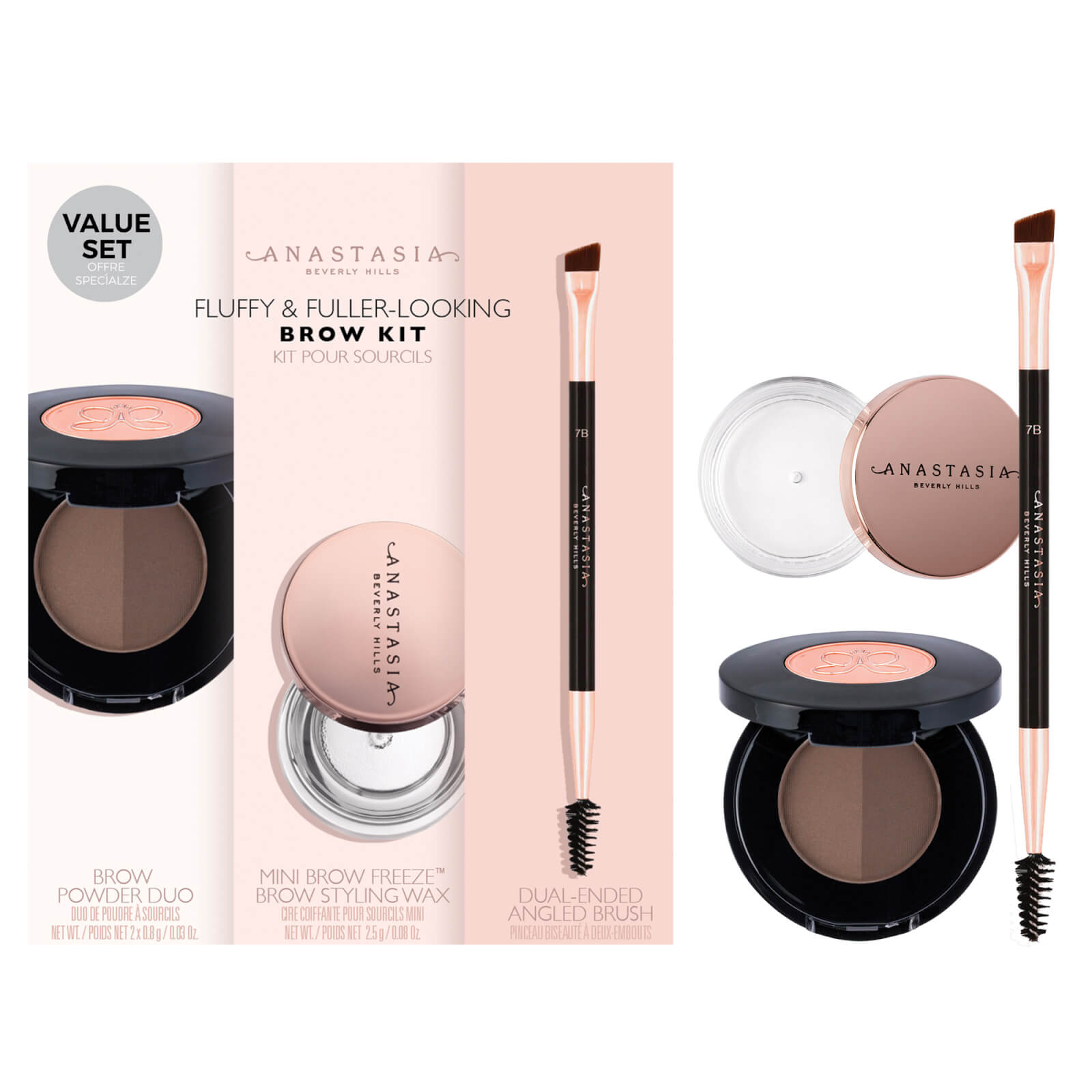 Image of Anastasia Beverly Hills Fluffy and Fuller Looking Brow Kit (Various Shades) - Ebony