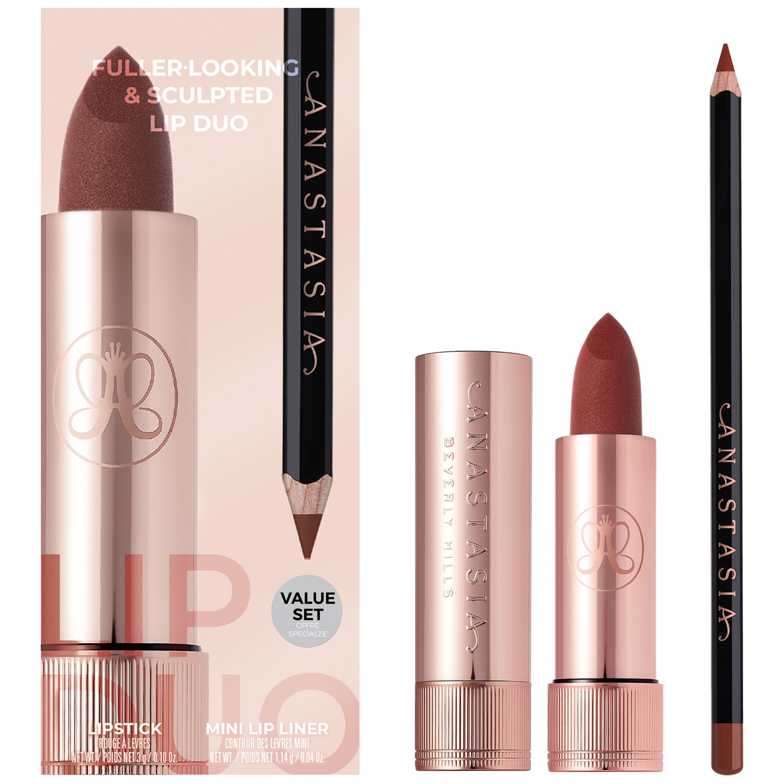 

Anastasia Beverly Hills Fuller Looking and Sculpted Lip Duo Kit (Various Shades) - Toffee Matte Lipstick & Malt Lip Liner
