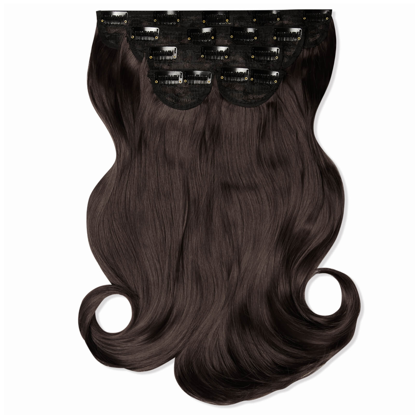 Lullabellz Super Thick 16  5 Piece Blow Dry Wavy Clip In Extensions (various Shades) - Dark Brown